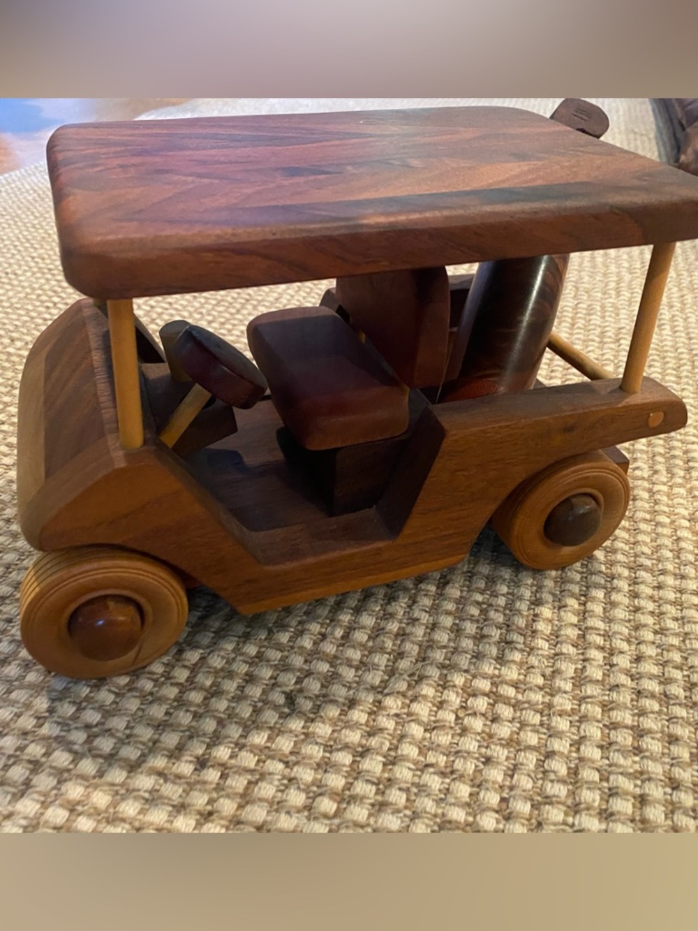 Wooden Toy golf cart - Brown